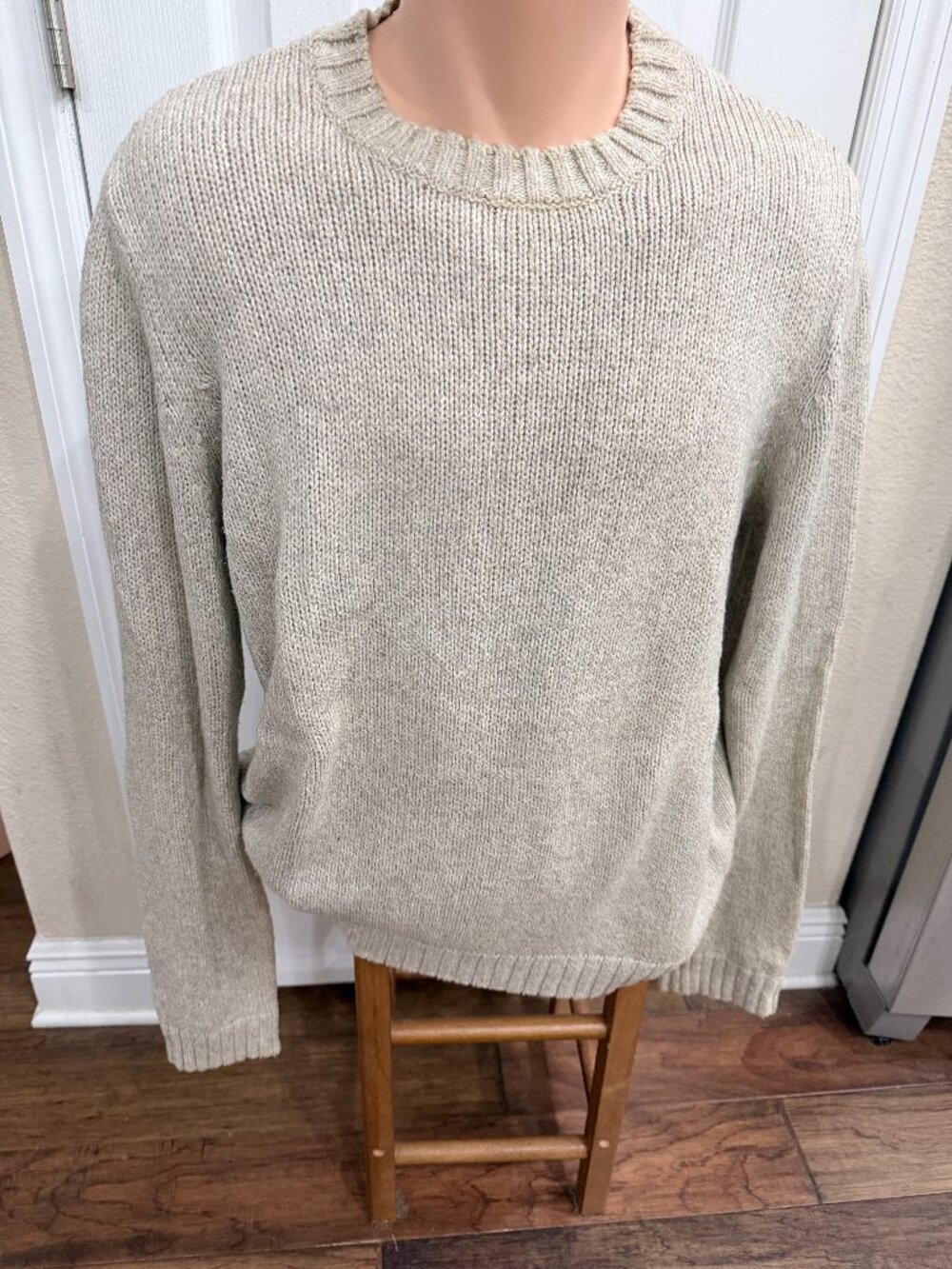 Abercrombie & Fitch Men’s XXL Oatmeal Wool Blend Crewneck Sweater Muscle